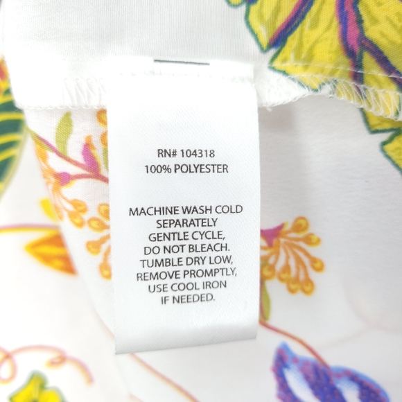 HARLOW & ROSE WHITE FLORAL PRINT RUFFLE SLEEVE BLOUSE EUC SMALL - Picture 8 of 8